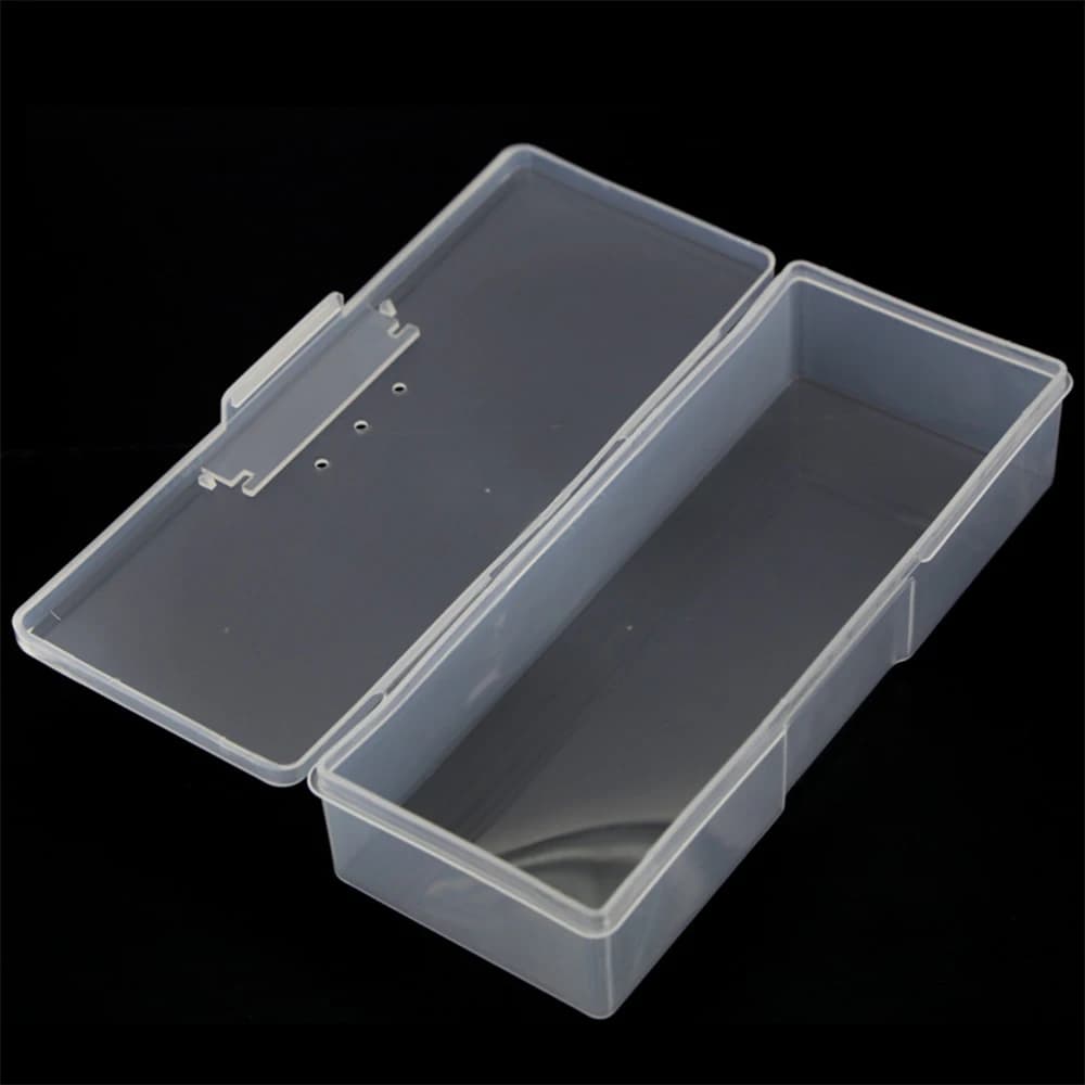 Boîte de rangement rectangulaire en plastique Transparent pour Nail Art, 1 pièce, boîte de rangement