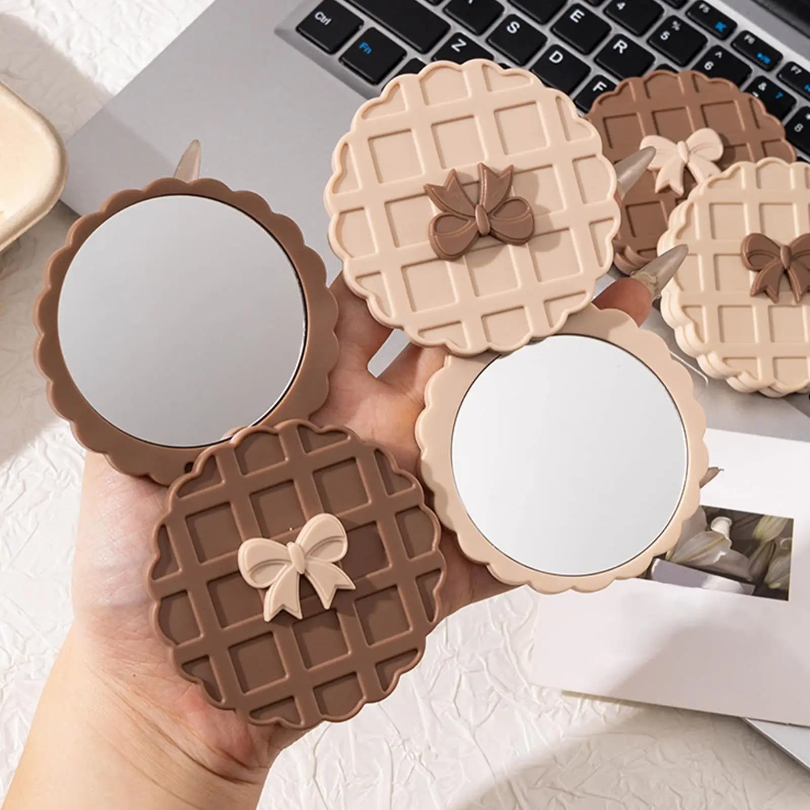 Mini miroir de poche Portable de voyage pour femmes, petit miroir en verre de haute qualité, miroir