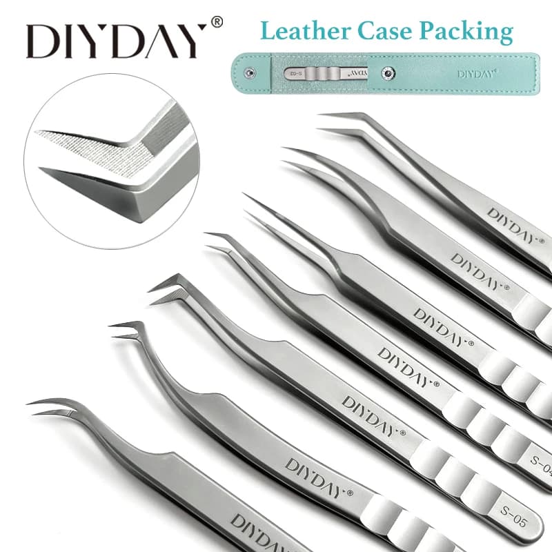 DIYDAY pince à épiler pour Extension de cils pince à épiler de précision pour sourcils en acier inox