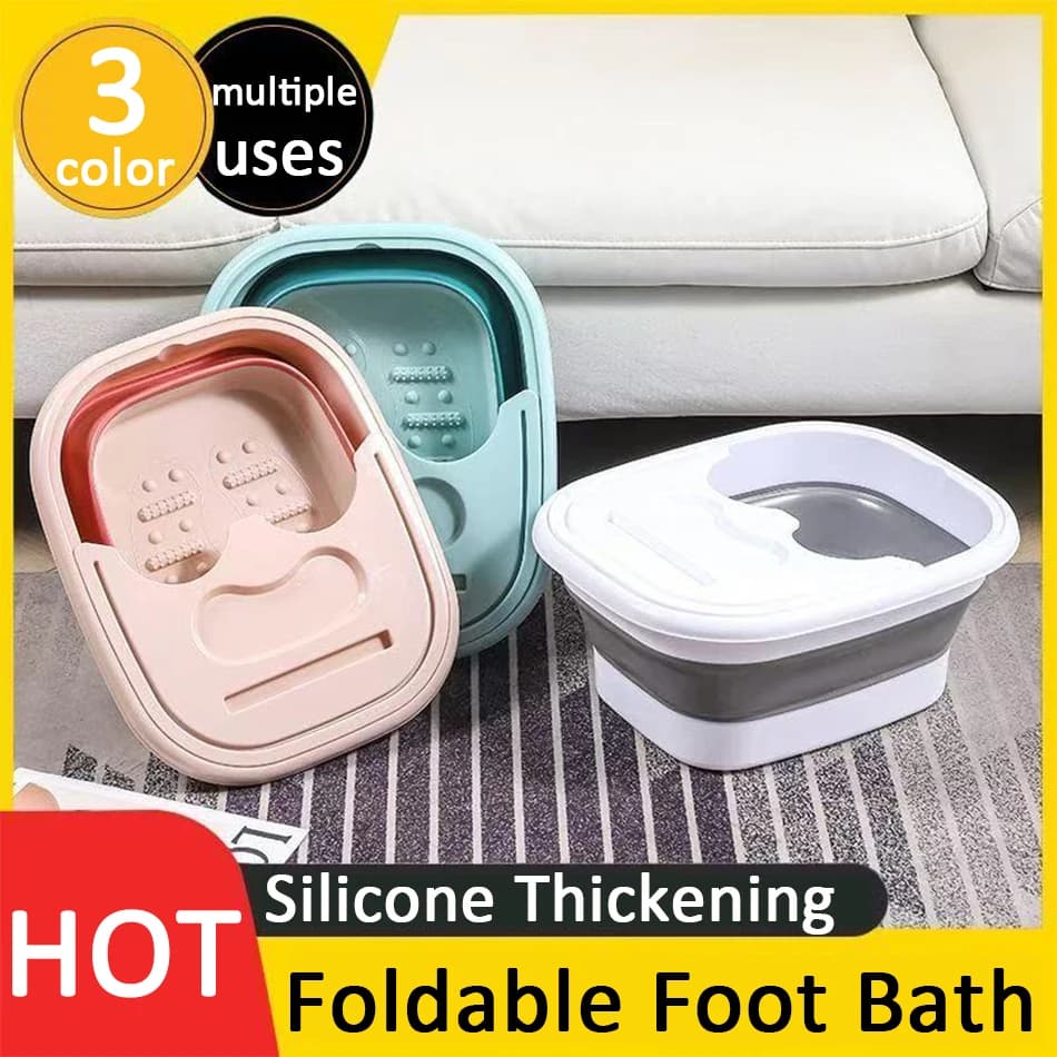 Baignoire de pieds pliable – Portable, bassin couvert avec conception ergonomique, épaississement du