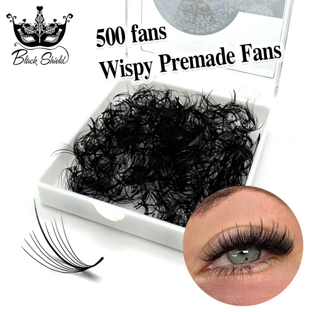 Extensions de cils en éventail 5D 7D 9D à base pointue, effet wispy, volume préformé, extensions en 