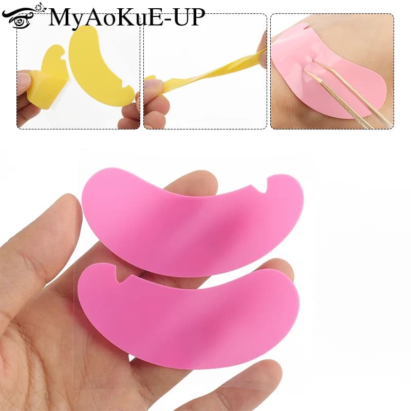 Coussinets de cils réutilisables en Silicone, 1 paire, patchs d'extension de cils, conception en for