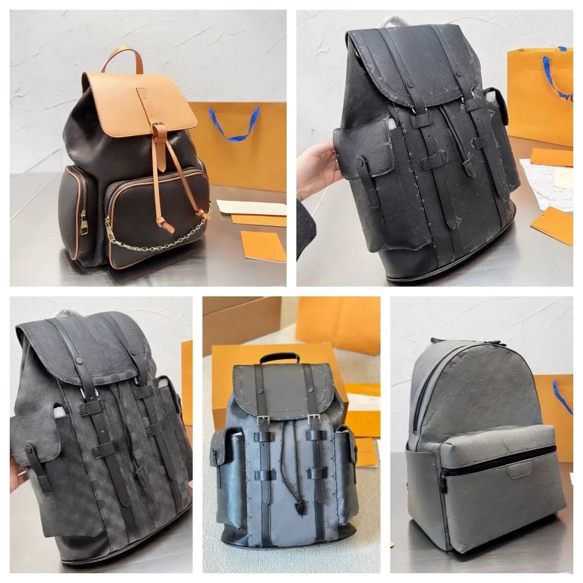 Sac à dos de luxe de marque de créateur, style homme, sac à dos double pour l'extérieur, sac de voya