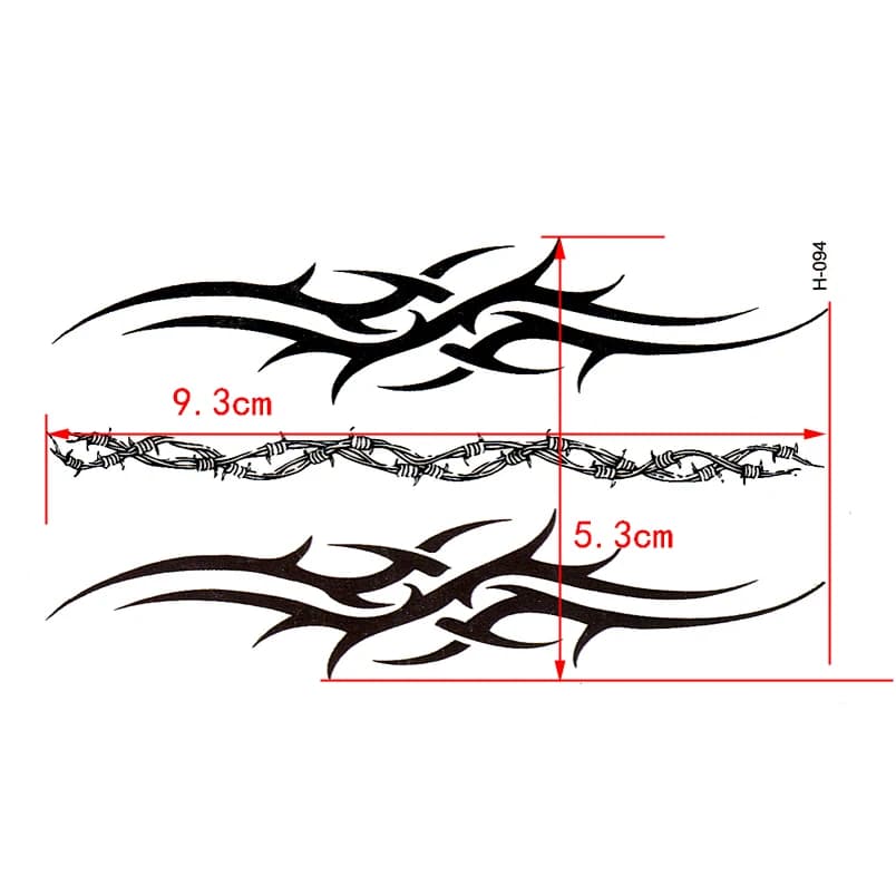 Bracelet Tatouage Noir Imperméable Temporaire pour Hommes – Autocollant de Tatouage Totem de Simulation – Vente en Gros