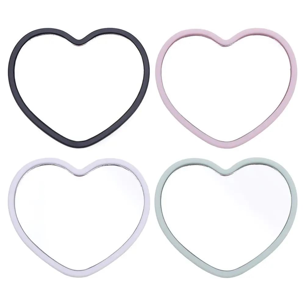 Miroir moderne simple face en forme de cœur, petit miroir portatif, miroir de maquillage de beauté haute définition, cosmétique