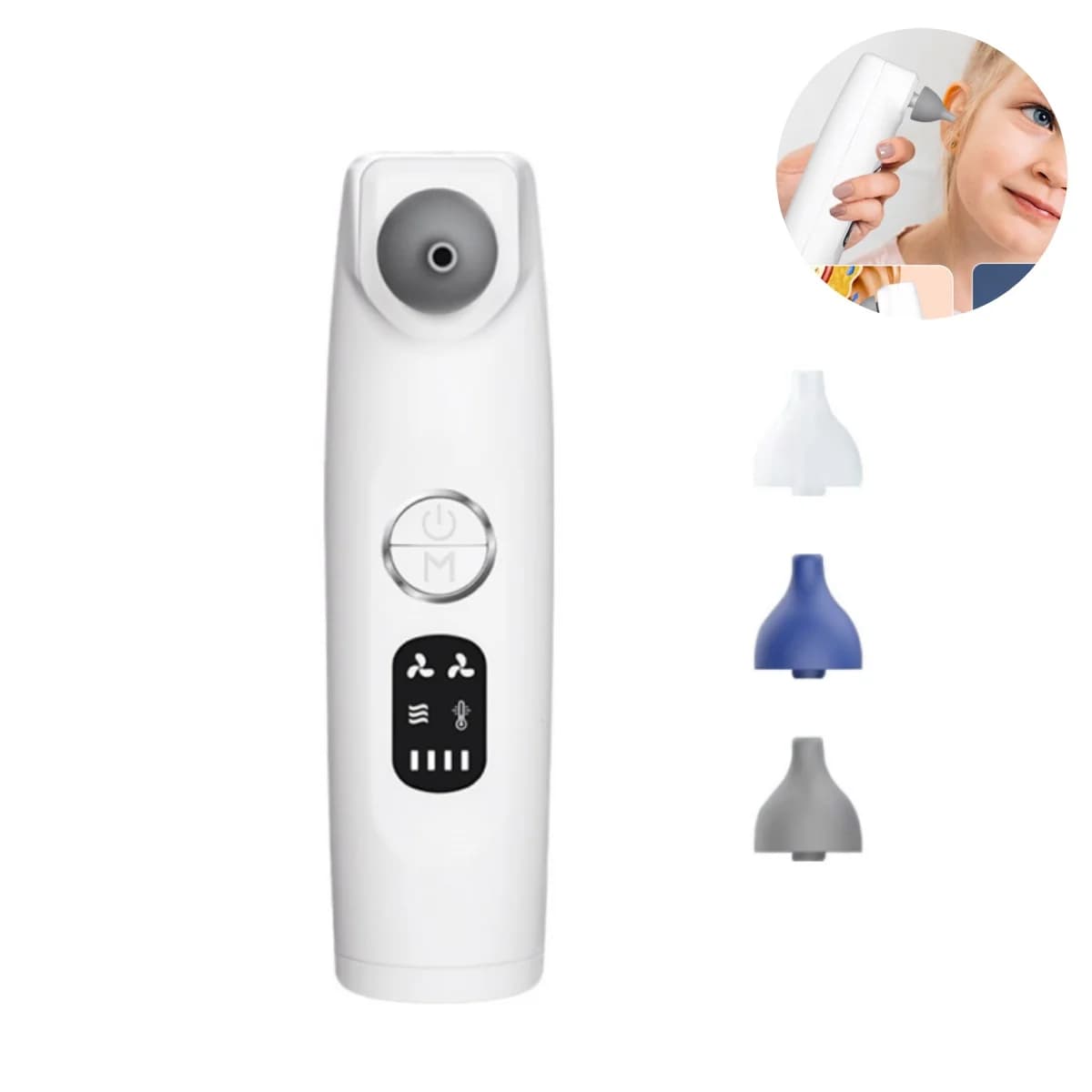 Sèche-oreilles dispositif de séchage d'oreille rechargeable avec écran LCD pour dissolvant d'eau d'oreille pour la douche, la natation et autres sports nautiques