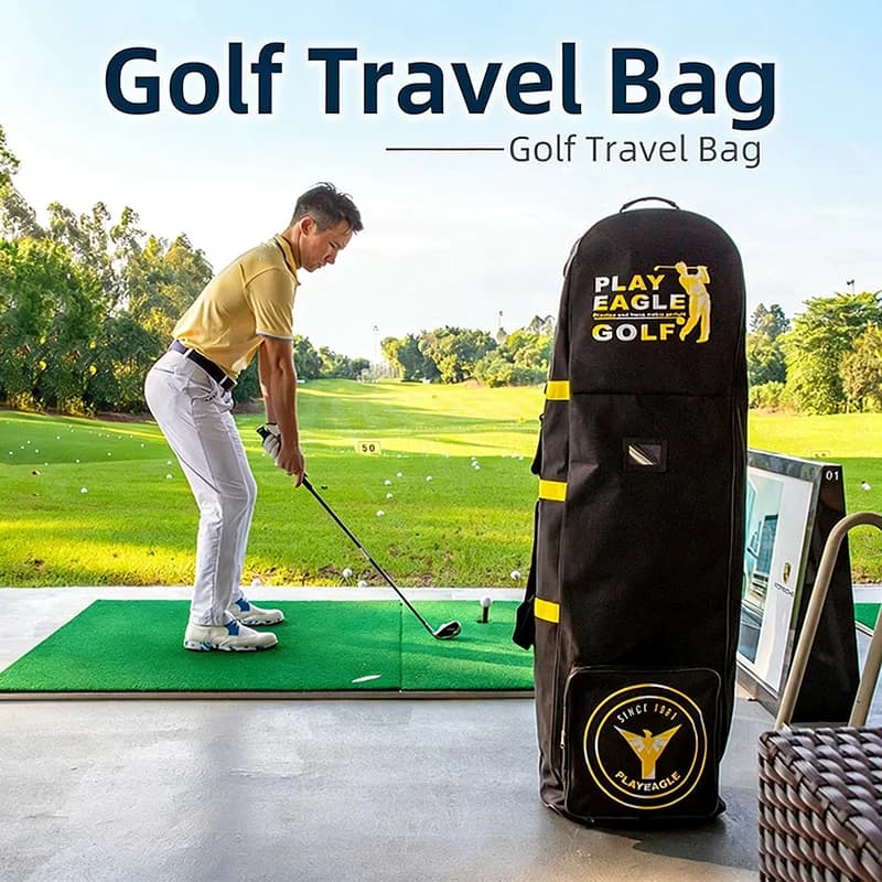 Sac de golf pour l'aviation avec roues silencieuses HKB02, grande capacité de rangement, pliable, pour voyages en avion