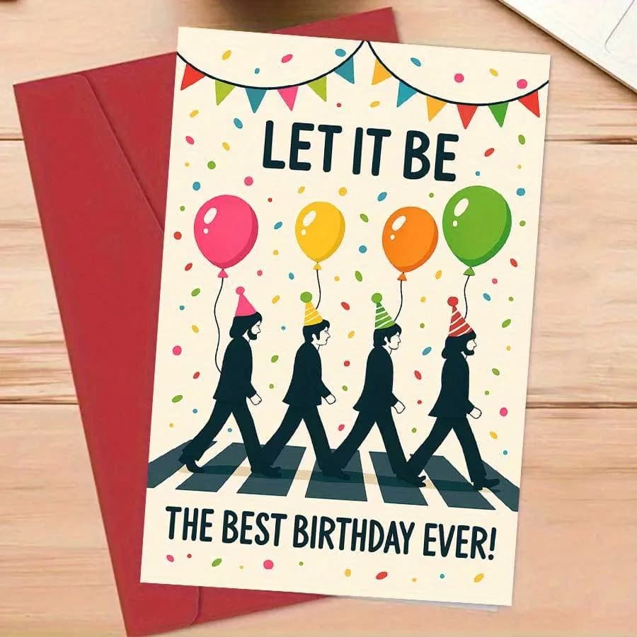 1 carte d'anniversaire « Make it » avec ballons colorés et chapeau de fête, parfaite pour les cadeaux de fête d'anniversaire entre amis