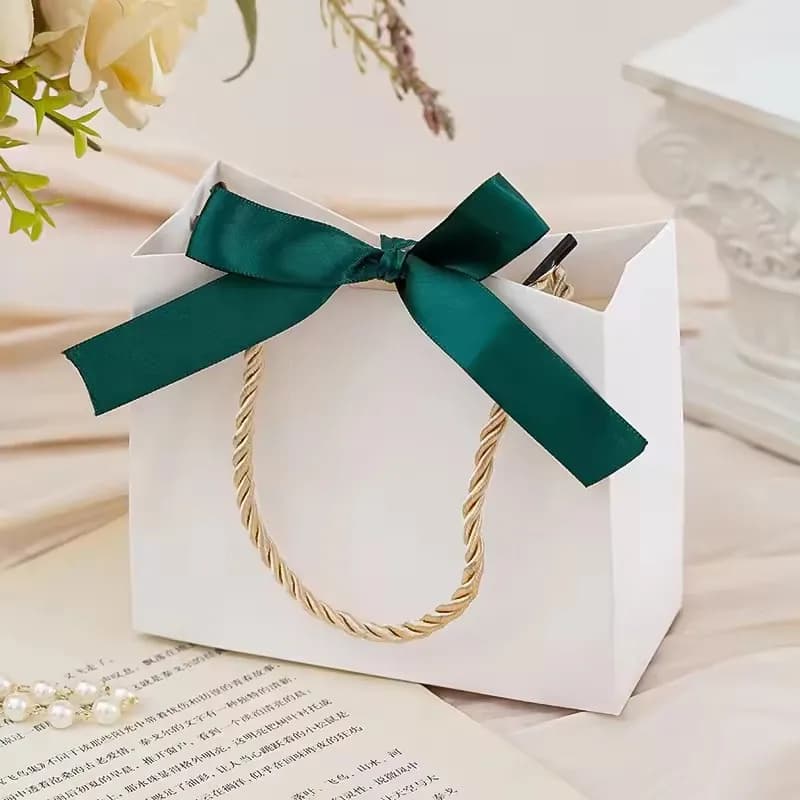 Sacs cadeaux de remerciement avec poignées, Mini sac à main rose avec ruban à nœud, sac de cadeaux de fête en vrac pour fournitures de mariage de Festival