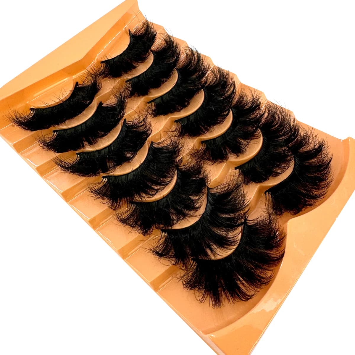 7 paires 25mm 8D Faux cils de vison en vrac moelleux naturel