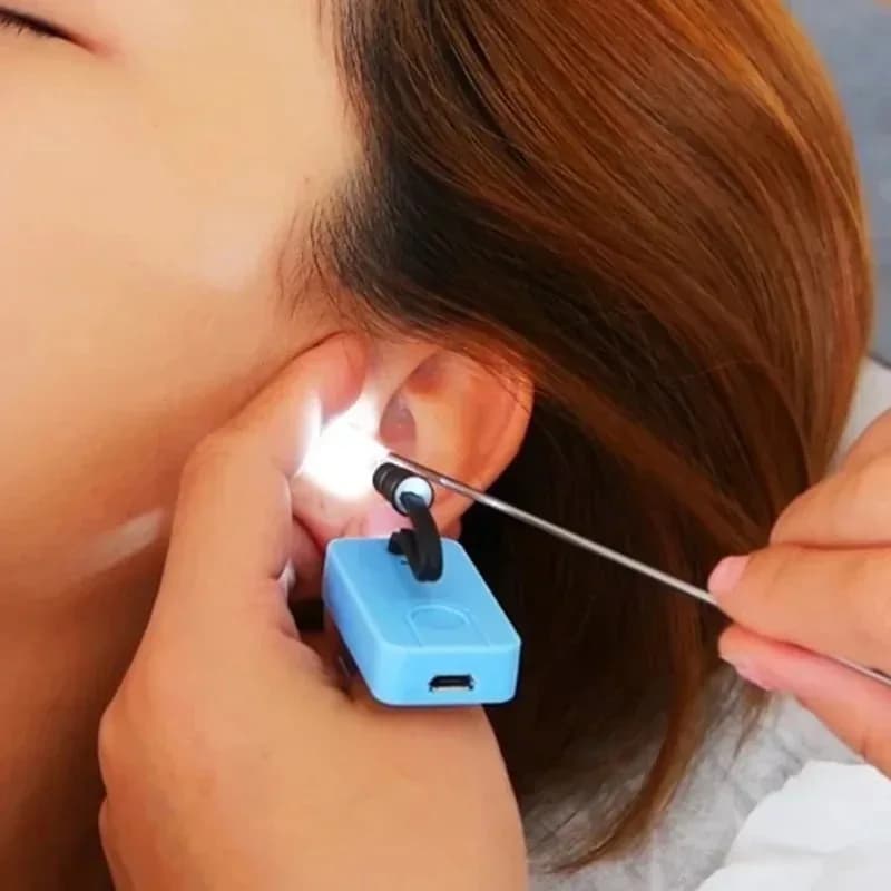 Lampe de nettoyage d'oreilles rechargeable à LED, marteau à cire pour piano, outil de nettoyage d'oreilles, lampe torche LED, accessoires de nettoyage d'oreilles