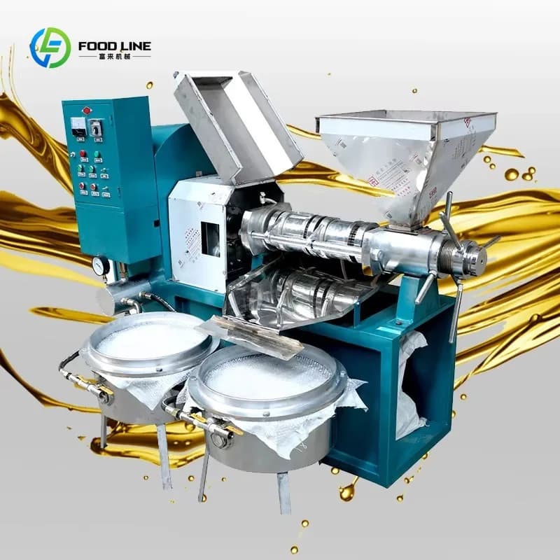 Presse à huile industrielle 200 kg/h haute capacité, à vis, pour pressage à froid et à chaud, avec système de filtration automatique, personnalisable