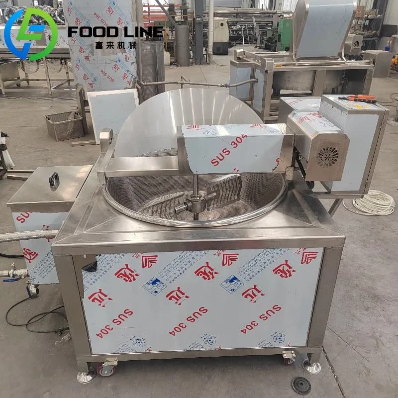 Friteuse électrique industrielle ronde à gaz, pour maïs, beignets, haricots à pain, Machine continue pour la fabrication de pommes de terre et de frites