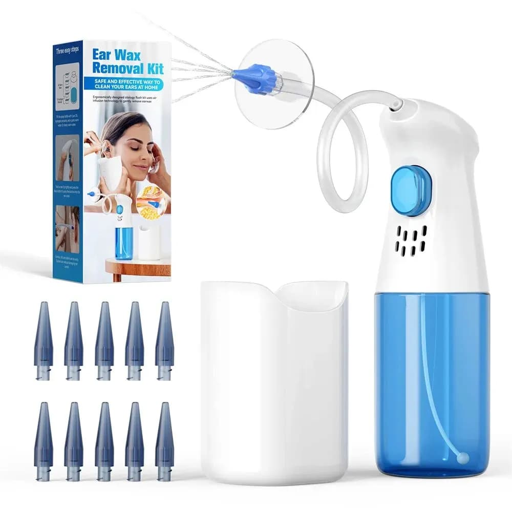 Kit de suppression de cérumen, nettoyeur d'oreille manuel, nettoyeur à eau, système de rinçage pour l'd'argile des oreilles, kit de livres d'oreille, soins de santé