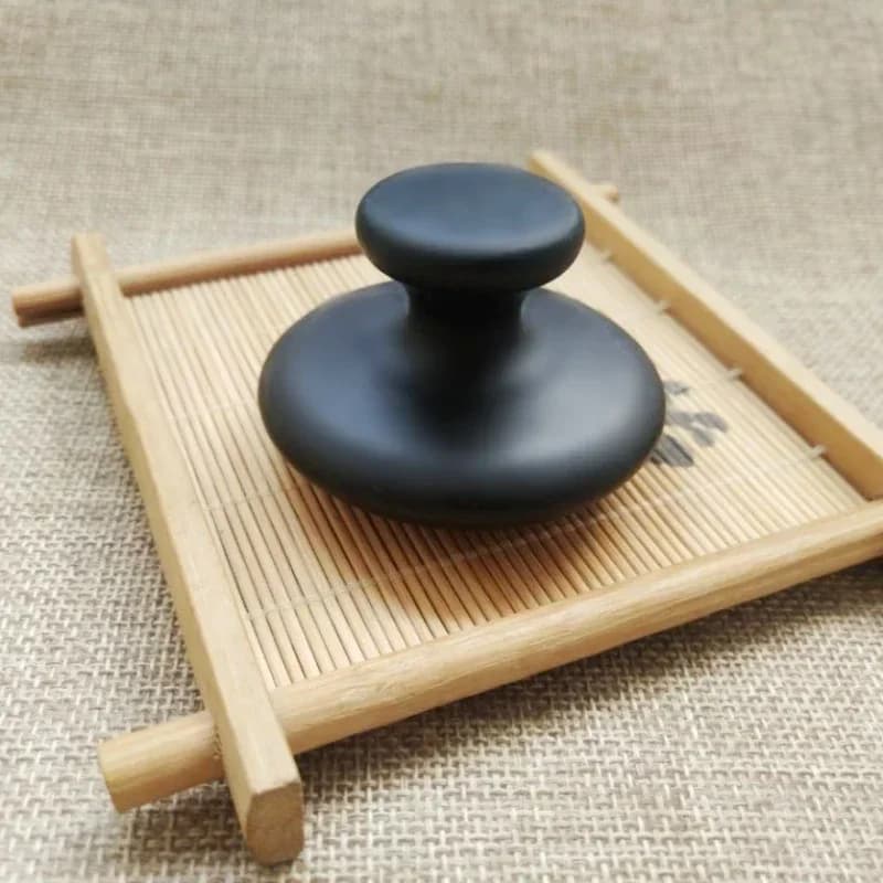 1 pierre brute noire huile de Massage en forme de champignon Spa pierre d'énergie pour le corps Massage du visage pierre rasage dos masseur