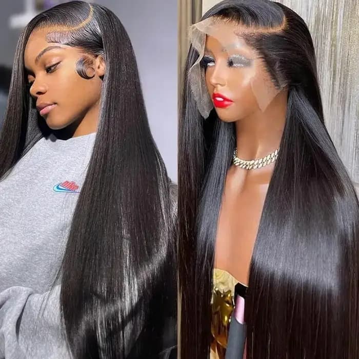 MYLOCKcloser-Perruque Lace Front Wig péruvienne naturelle lisse, 13x4, 360 de densité, 180%, pour fe