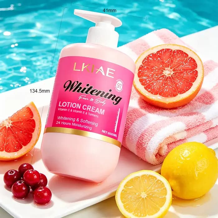 Crème hydratante pour le visage et le corps LKIAE, éclaircissante, peau lisse, avec citron, vitamine