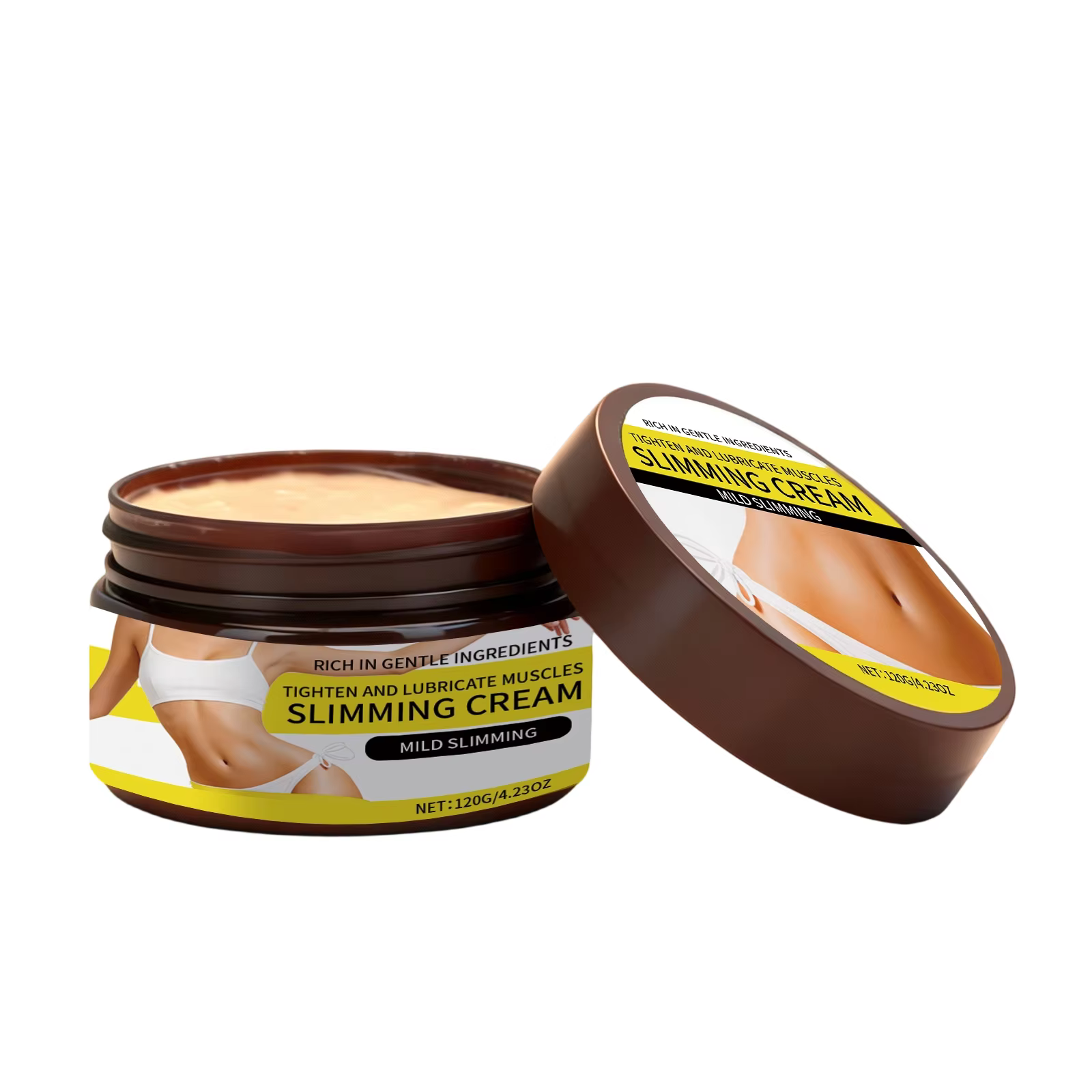 Crème Anti-Cellulite pour Massage Corporel à l'Huile de Rose, Hydratante, Raffermissante, Modelante,