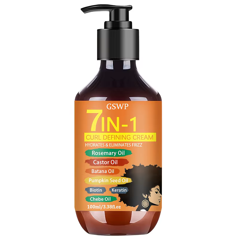 GSWP Crème Définition Boucles 7-en-1, Crème Coiffante Hydratante, pour Cheveux Bouclés Noirs, Cheveu