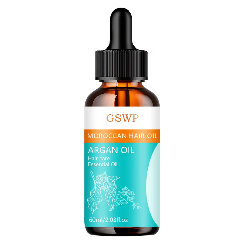 Huile essentielle pour cheveux GSWP à l'huile d'argan, hydratation intense, contrôle les frisottis,