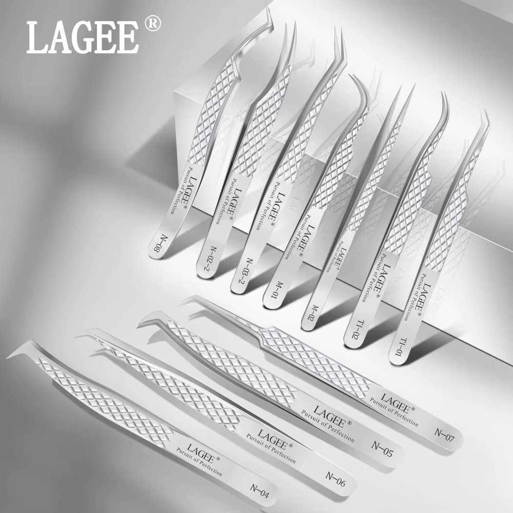 LAGEE pince à épiler extension de cils volume précis luxe diamant poignée 420 acier inoxydable haute