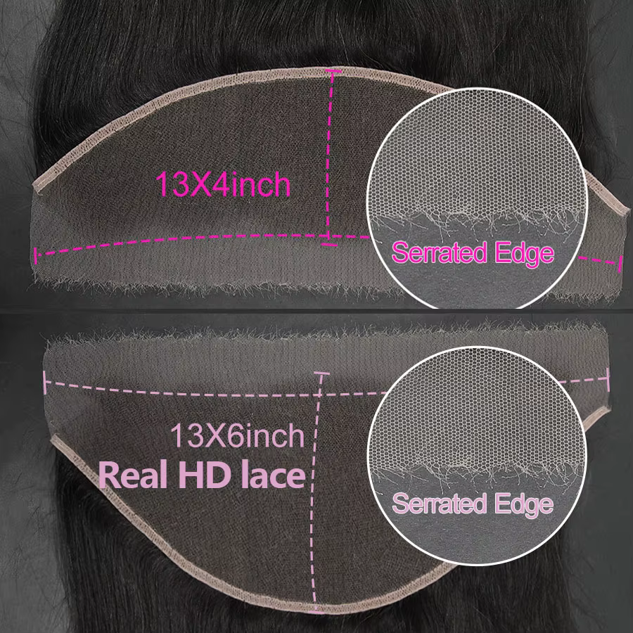 WOWANGEL – Lace Frontal HD, cheveux lisses, 13x6, 13x4, 7x7, 6x6, 5x5, 100% Real HD Closure uniquem