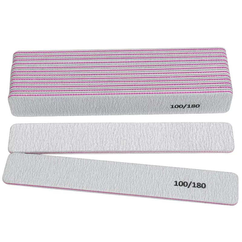 Tampon de lime à ongles gris 100/180, carré droit, Lime a Ongle, limes de ponçage pour manucure, dis