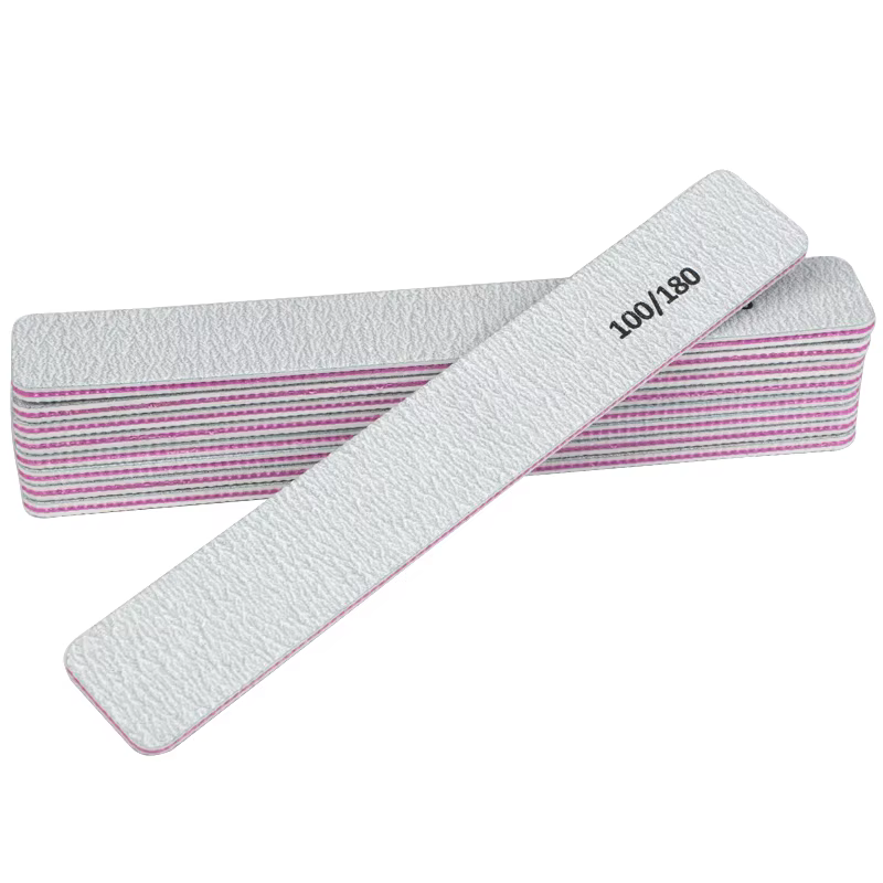 Tampon de lime à ongles gris 100/180, carré droit, Lime a Ongle, limes de ponçage pour manucure, dis