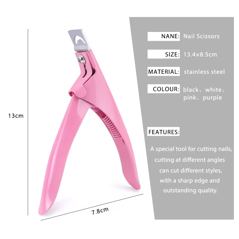 Coupe-ongles professionnel en acier inoxydable, coupe-ongles de Type U, coupe-bordure en acrylique,
