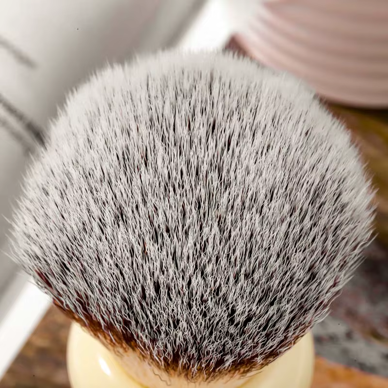 YAQI – brosse de rasage pour hommes, cheveux synthétiques en obsidienne verte humide