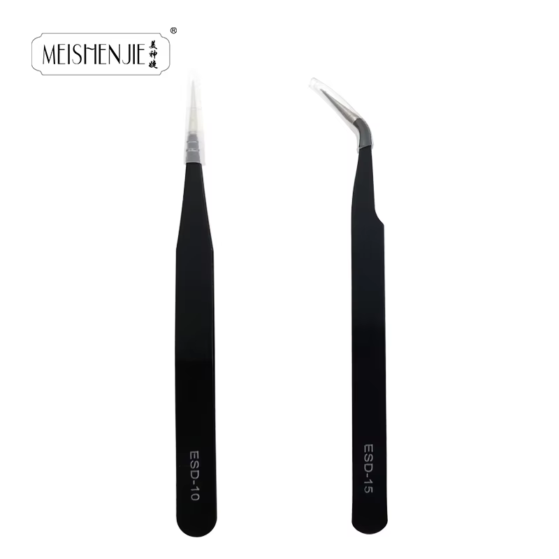 MEISHENJIE-Pince à épiler en acier inoxydable pour faux cils, outil de maquillage pour extensions d'