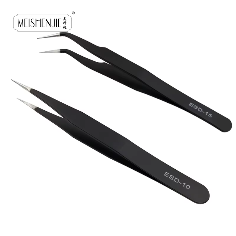 MEISHENJIE-Pince à épiler en acier inoxydable pour faux cils, outil de maquillage pour extensions d'