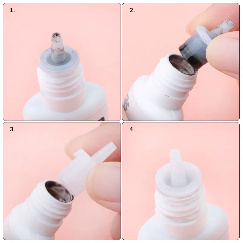 Bouteille de colle universelle pour cils, aiguille de blocage de remplacement, Extension de cils, tê
