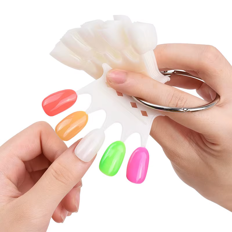 50 pointes carte de couleur faux ongles échantillon ventilateur Transparent blanc acrylique montrant