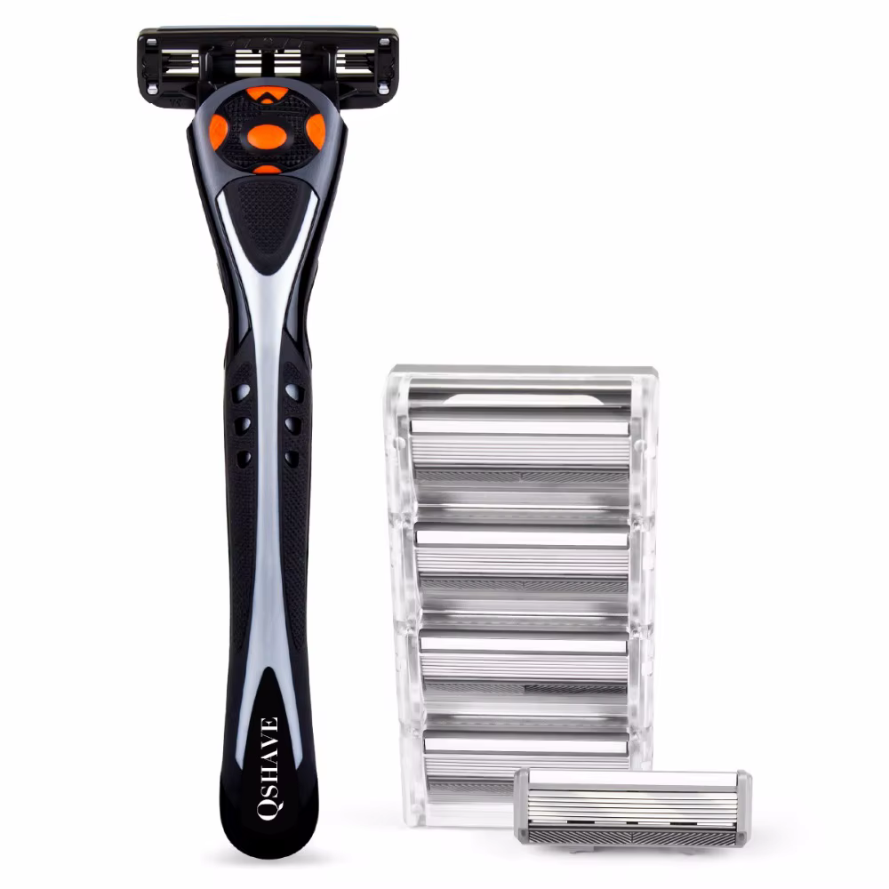 QSHAVE Black Spider Man – grand rasoir manuel (1 manche, 6 lames X6)