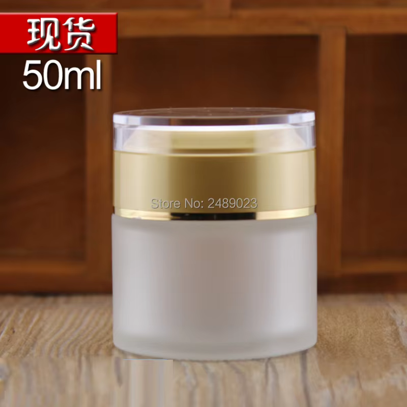 Pot cosmétique givré, 6 pièces, 20G 30G 50G, bouchon doré, conteneurs de crème en verre, petites bou