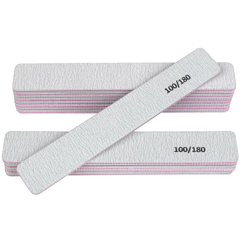Tampon de lime à ongles gris 100/180, carré droit, Lime a Ongle, limes de ponçage pour manucure, dis