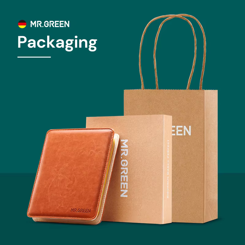 MR.GREEN-Kit de Manucure Professionnel en Acier Inoxydable, 12 en 1, Ensemble de Pédicure avec Étui 
