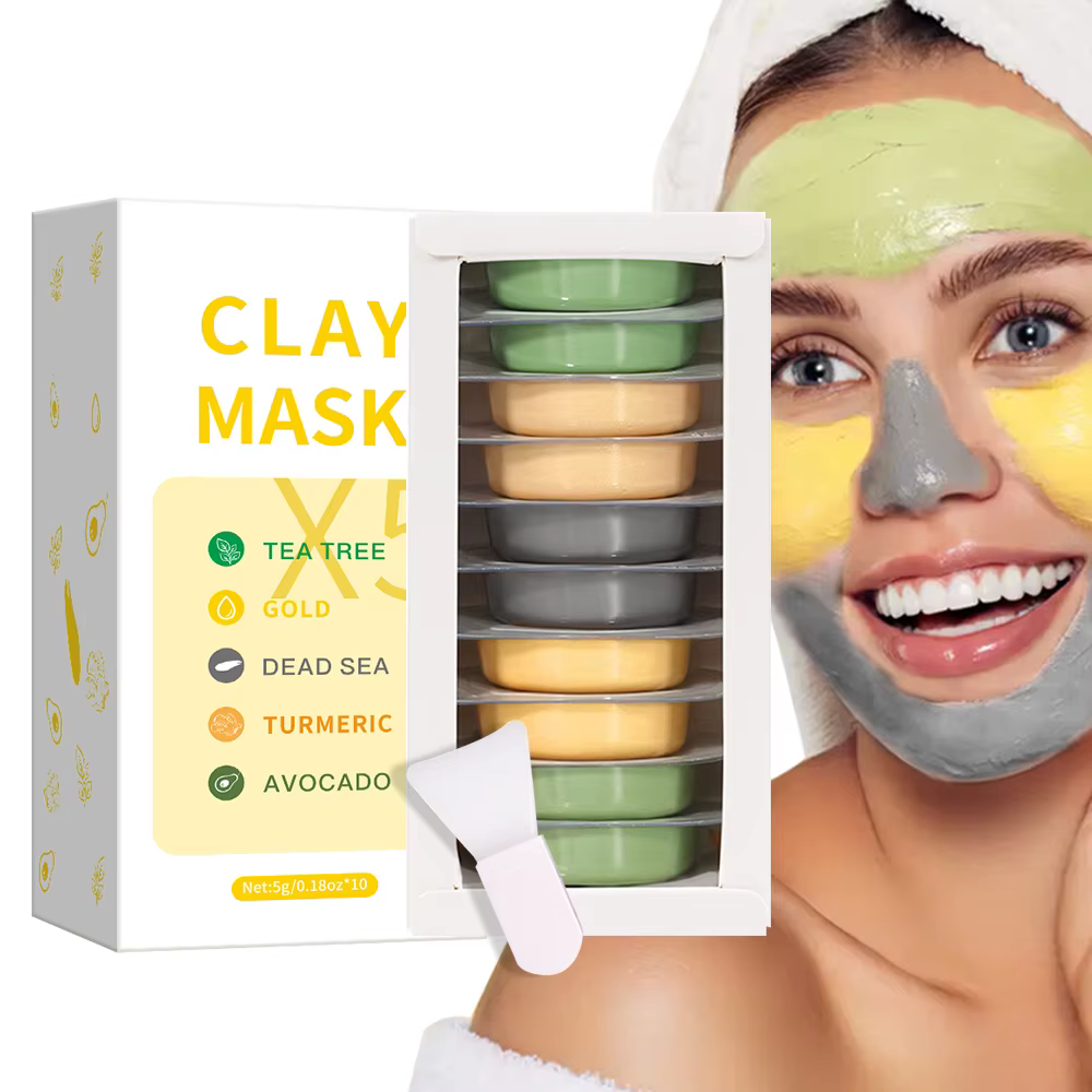 Ensemble de masques de boue irrigation, acide hyaluronique, vitamine E, éclaircit la peau, nettoyage