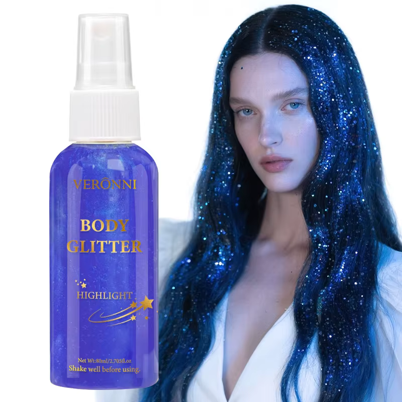 Cosmétiques en Spray de paillettes brillantes de 4 couleurs, surligneur liquide pour tout le corps, 