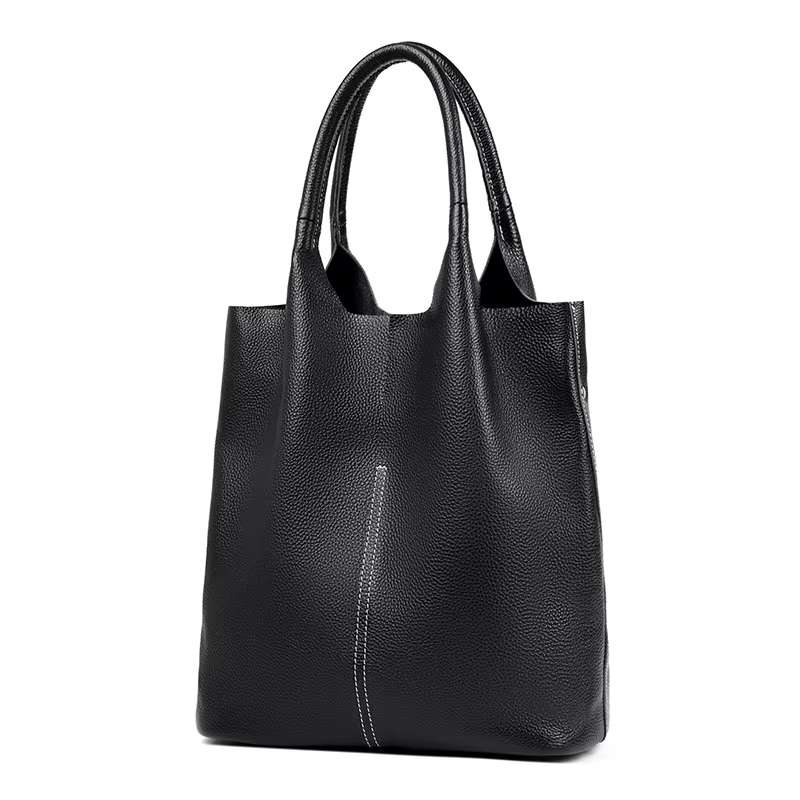 Sac à main en cuir véritable de grande capacité pour femmes, sac à bandoulière pour les déplacements