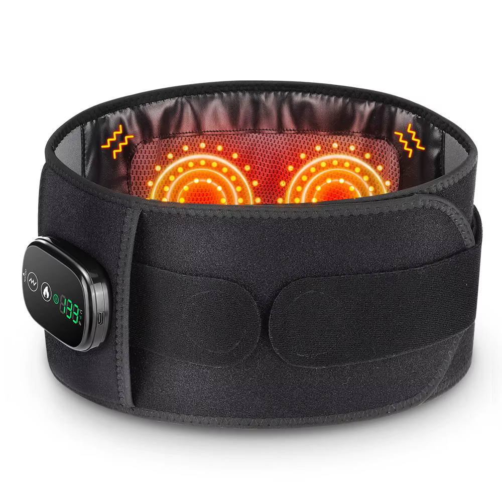 Ceinture de massage par vibrations chauffantes, lumière rouge, compresse chaude, attelle de soutien