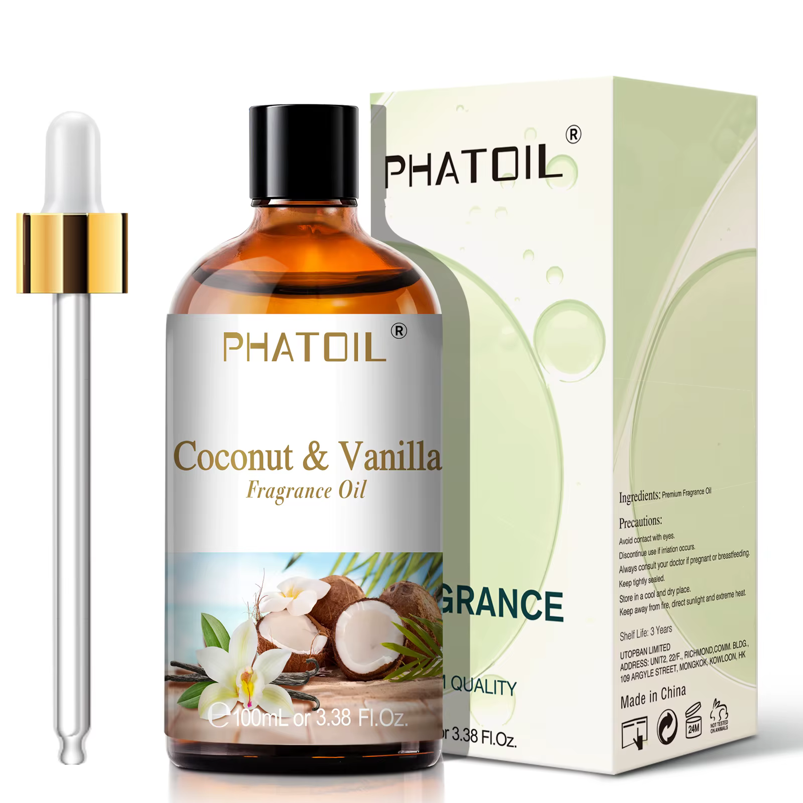 PHATOIL-Château parfumé série Fruit avec compte-gouttes en verre, AMP et vanille Harvey mangue, aucu