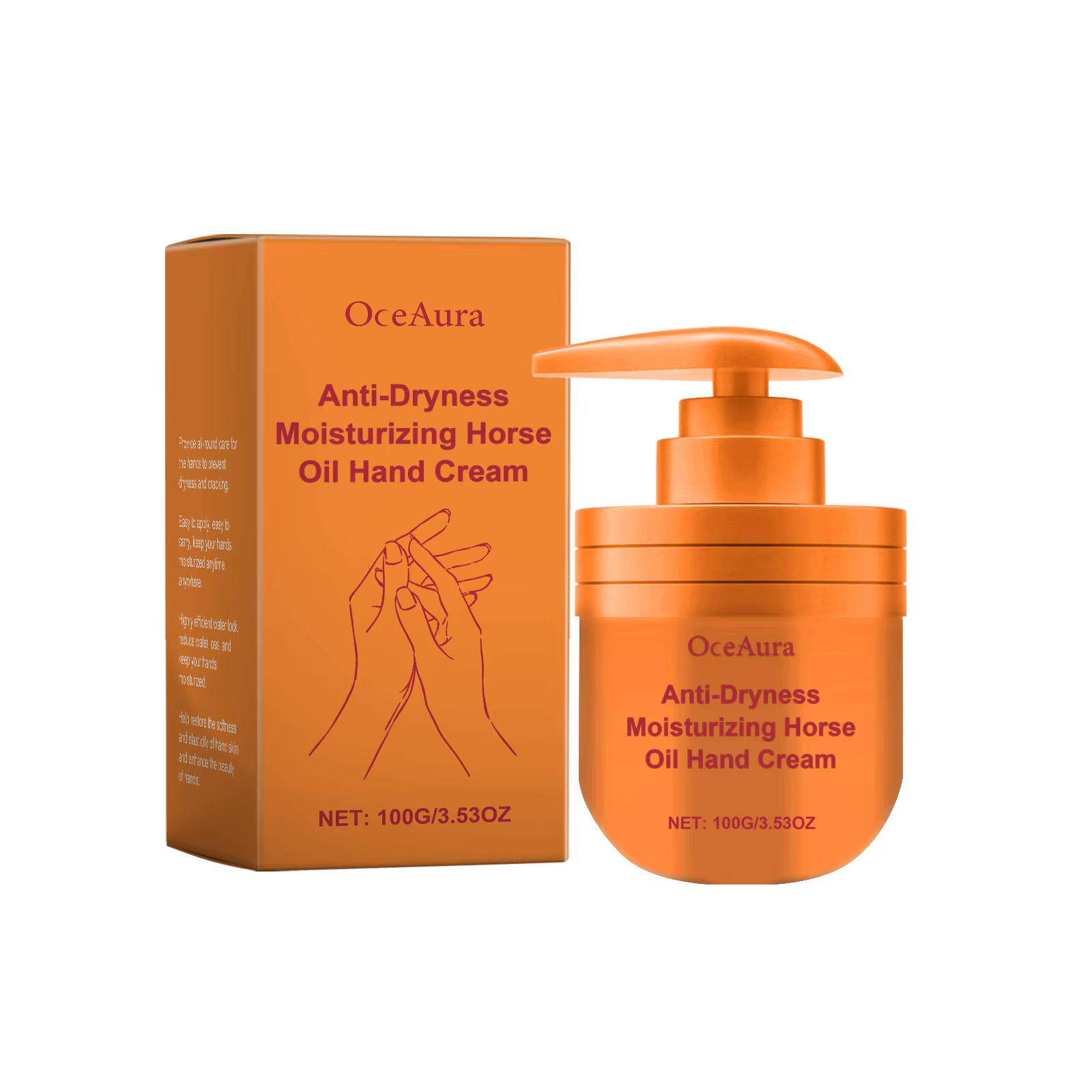 Crème pour les mains à l'huile de cheval, nourrit la peau sèche, hydratant, adoucit, Anti-fissuratio