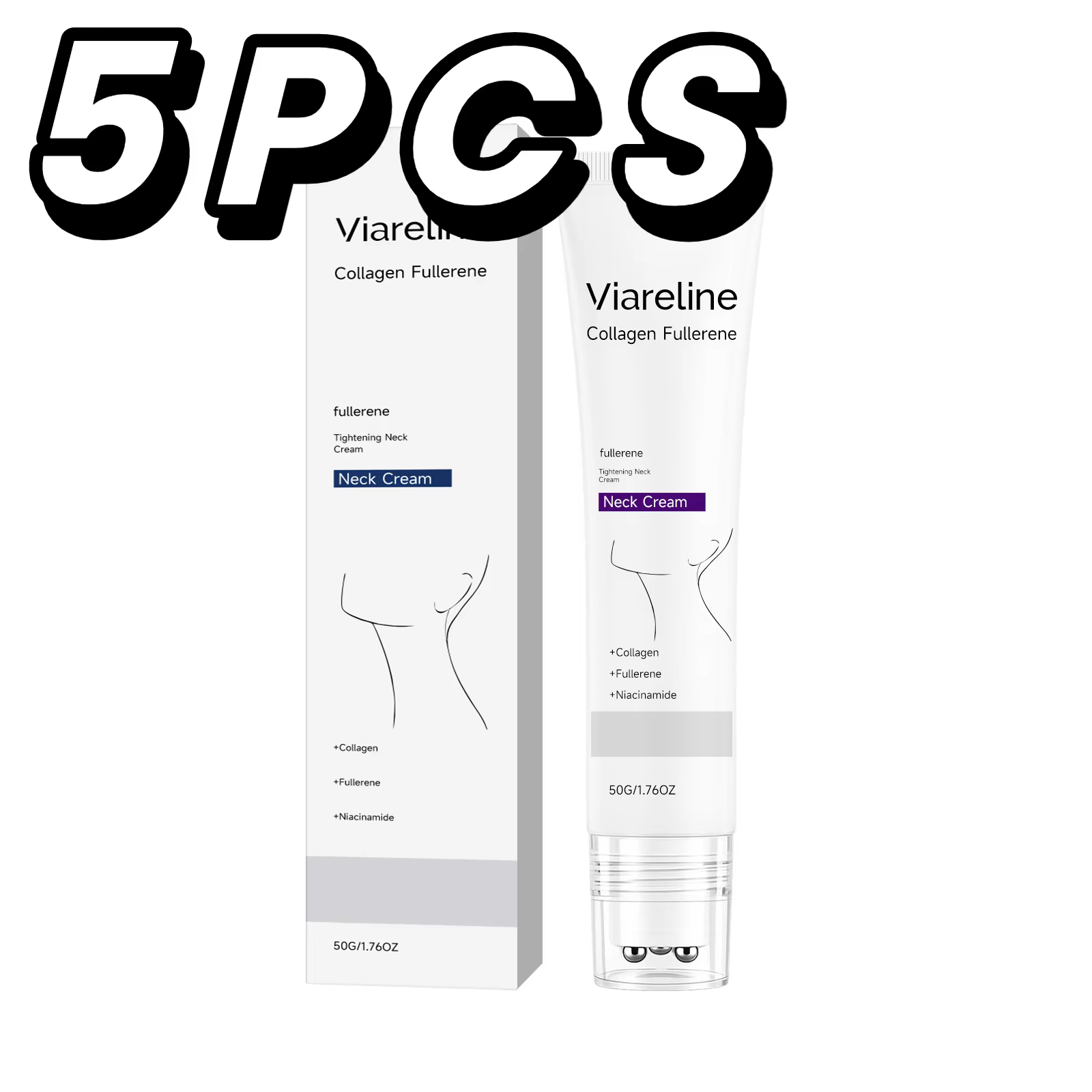 Crème raffermissante pour le cou, masseur à rouleaux, collagène, fullerène, hydratant, niacinamide, 
