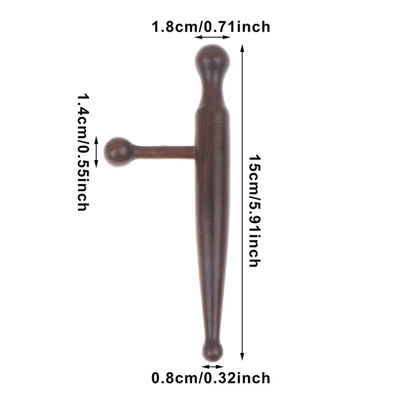 ☭ Stylo d'acupression en bois fait main, bâton de massage réflexologie à double tête pour la thérapi