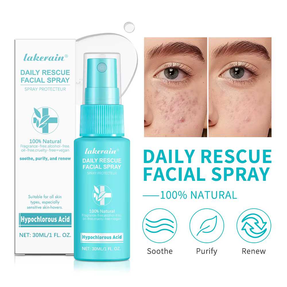 Spray pour le visage de sauvetage quotidien pour peaux sensibles, spray à l'acide hypochloreux, aide