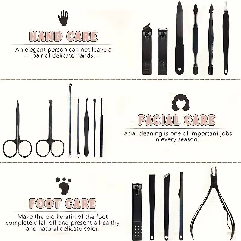 Kit de coupe-ongles professionnel 7 à 24 pièces, coupe-ongles et orteils Ultra tranchants pour homme