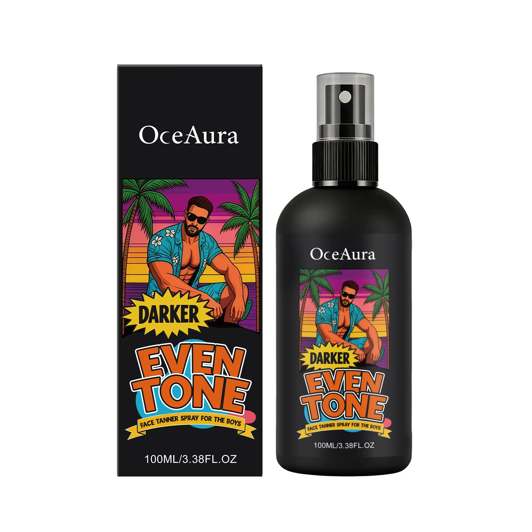 Spray autobronzant naturel pour hommes, bronzant naturel, belle teinte noire, améliore la mélanine d