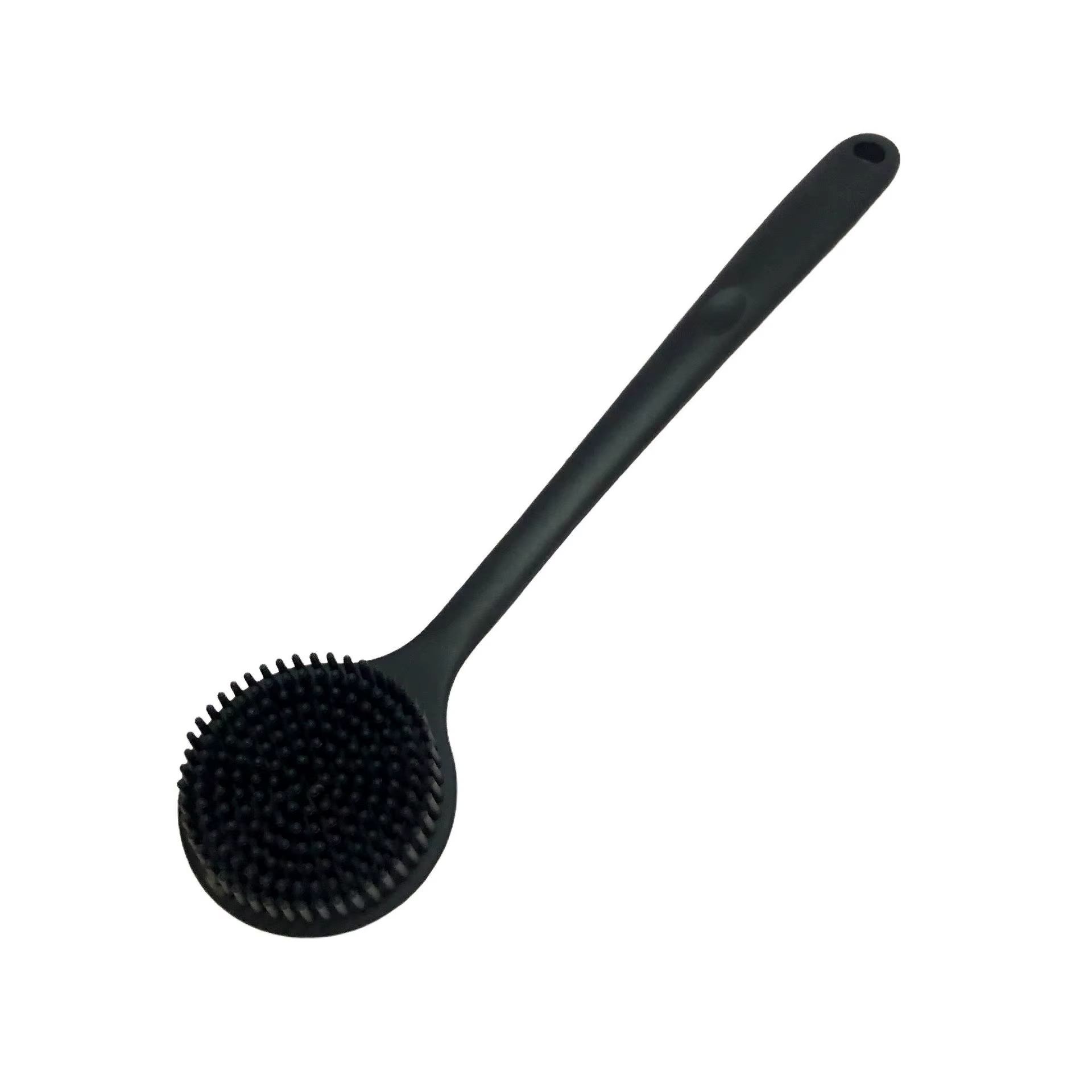 Brosse de douche exfoliante en silicone souple avec poignée pour le dos, masseur corporel, accessoir